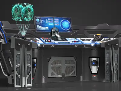 Futuristic Control Panel 3D model