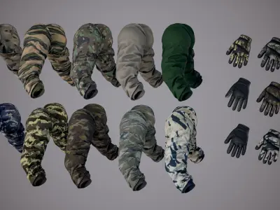 FPS Arms Pack 02 Low-poly 3D model