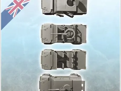 Set of British vehicles Iveco LMV Lince Panther CLV with differe 3D print model