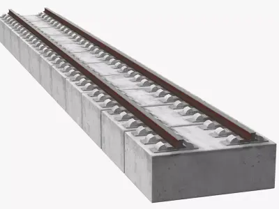 Highspeed Rail Section 3D model purchase