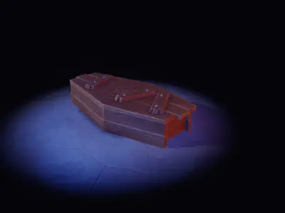 Stylized Coffin Low-poly 3D model purchase