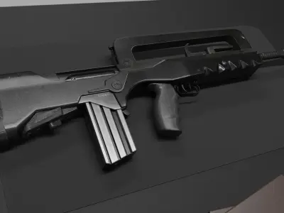 FAMAS F1 Rifle Game Ready Midle-poly and Low-poly Low-poly 3D model