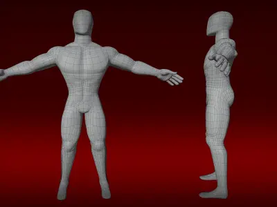 Alien guard extra muscled 3D model