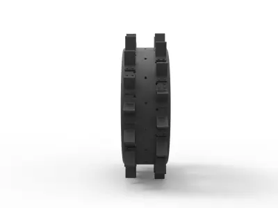 Rear wheel from old tractor 3D print model