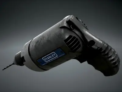 Vintage Electric Drill Low-poly 3D model