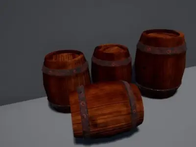 Old Barrel Low-poly 3D model purchase
