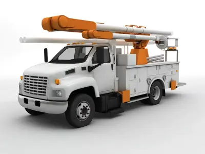 Service Utility Truck 2 Axle 3D model