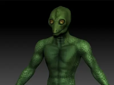 Reptilian Alien - Classic Lizard-Man  - Aliens Free low-poly 3D model