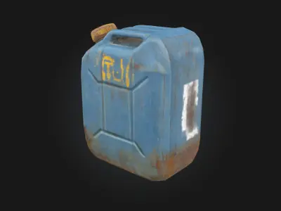 Rusty Fuel Canister  Vintage Industrial Container Model 3D model