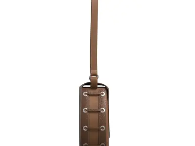Brown Leather Saddle Bag 3D model