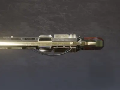 Steampunk Handcannon Revolver Low-poly 3D model