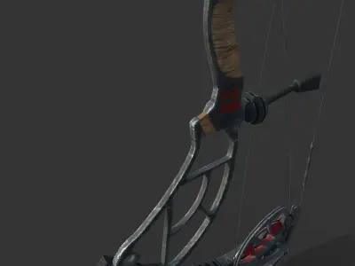 Hunting bow Low-poly 3D model