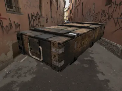 Military Wooden Box Low-poly 3D model