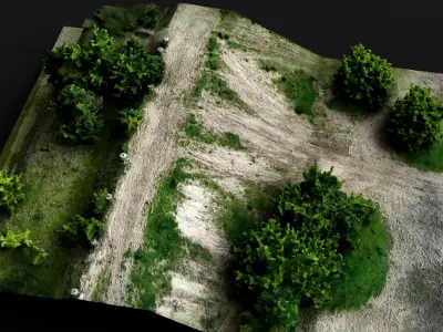 ww2 bunker roof RAW drone scan FREE Free low-poly 3D model