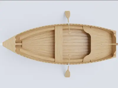 Wooden Boat 3d Model 3D model