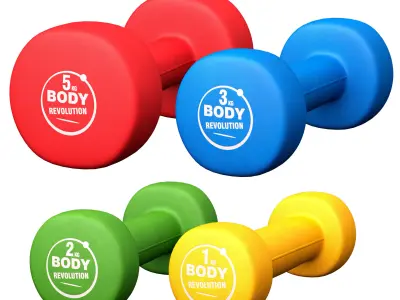 Fitness dumbbell set 3D model purchase