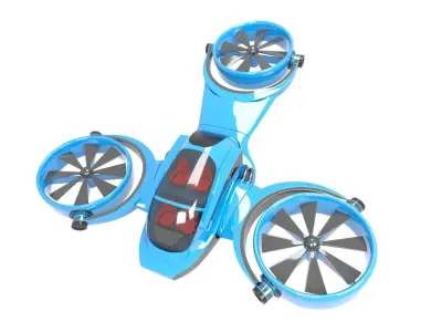 Electric Aircraft Low-poly 3D model
