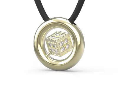 110211 P Pendant with movable cube and gems 3D print model