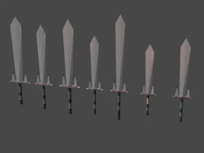 7 Siblings Warrior sword  Free low-poly 3D model