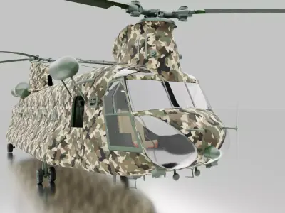 Realistic Military Transport Helicopter 3D Model High Quality 3D model