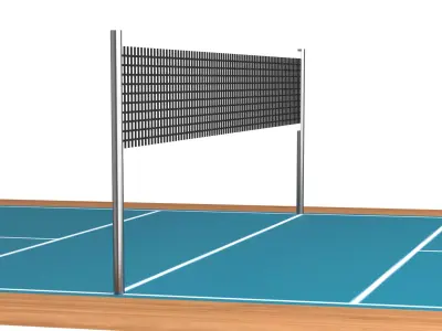 Blue Court 3D Model Game Ready PBR Blender Low-poly 3D model