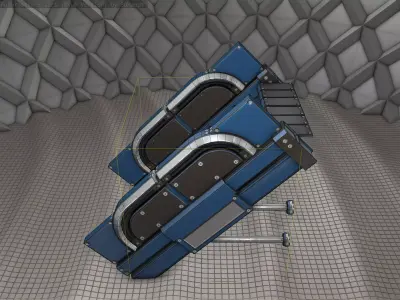 Sci-Fi Stairs - 21 - Blue Version  Low-poly 3D model