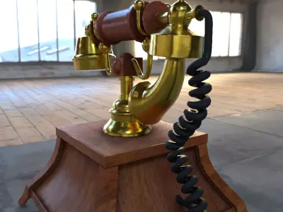 Vintage Rotary Telephone  Low-poly 3D model