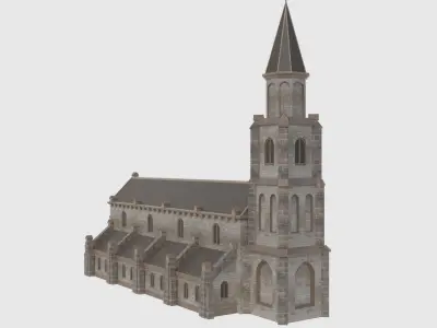 European Church - Low Poly Low-poly 3D model