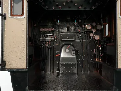  Santa Fe Steam train Locomotive  Low-poly 3D model