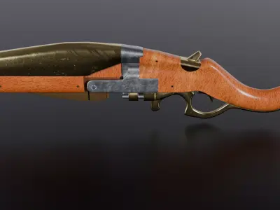 Fantasy Hand cannon Low-poly 3D model