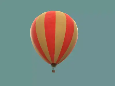 hot air balloon Low-poly 3D model 7