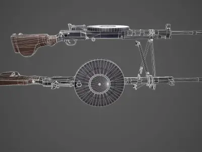 DP-28 machine gun  Low-poly 3D model