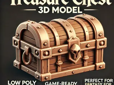 Treasure Chest  Low-poly 3D model purchase