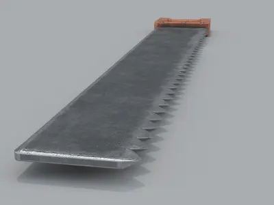 Saw PBR with wooden handle Low-poly 3D model