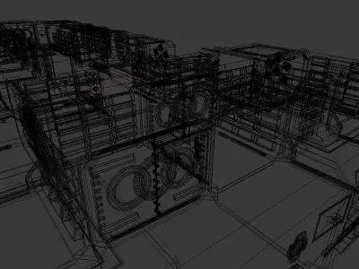 Starbase sci-fi spacecraft Free low-poly 3D model