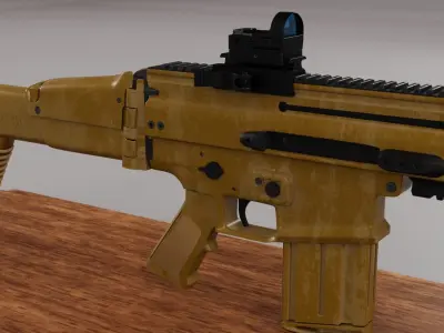 Scar-H rifle 3D model