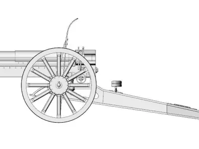 CANNON FELDKANONE 7 5cm  3D model