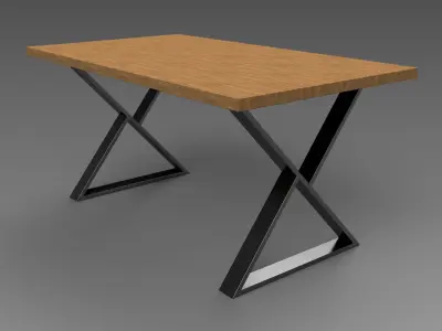 Industrial dinning table modern TYPE 2 3D model
