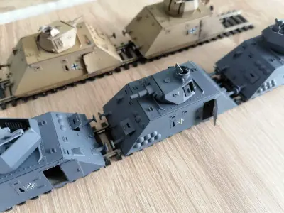 Armored train H0 scale 3D print model