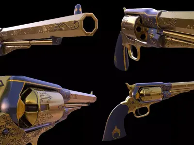 vintage colt Low-poly 3D model