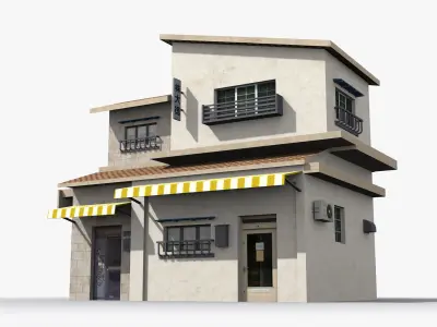 Japanese House x12 Low-poly 3D model