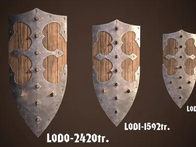 Knight Shield 05 Low-poly 3D model