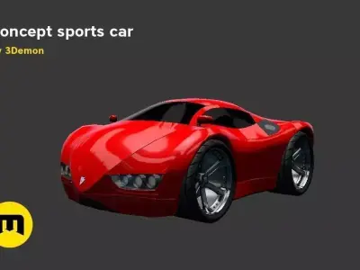 Concept sports car Free low-poly 3D model