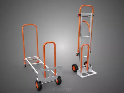 RETRACTABLE FOLDING METAL HAND TRUCK PLATFORM TROLLEY CART DOLLY 3D model