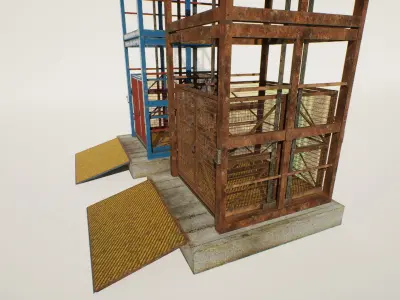 Industrial Elevator Modular Low-poly 3D model