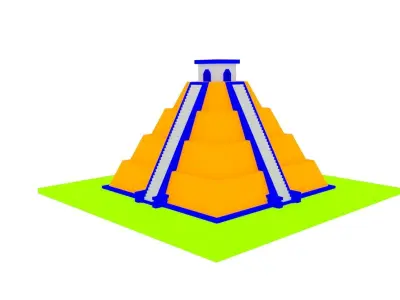 Low Poly Cartoon Simple Mayan Pyramid 3D model