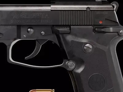 Beretta 80X Cheetah pistol Low-poly 3D model
