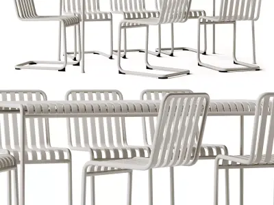 Palissade Table and Cantilever Chair by Hay 3D model
