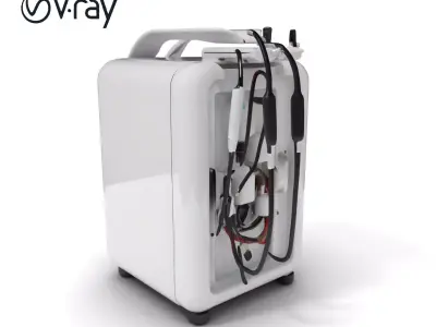 Medical Equipment Device Model Pack with Multiple Attachments Low-poly 3D model