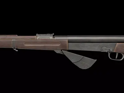 RSC M1917 semi-automatic rifle Low-poly 3D model